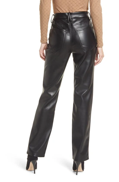 Shop Good American Better Than Leather Faux Leather Good Icon Pants In Z/dnublack