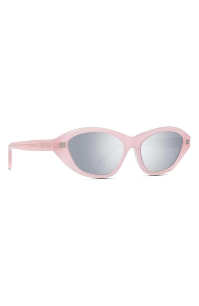 Shop Givenchy Gv Day 55mm Cat Eye Sunglasses In Shiny Pink / Smoke Mirror