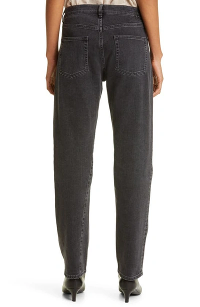 Totême Toteme Twisted Seam High Waist Straight Leg Jeans In Grey Wash