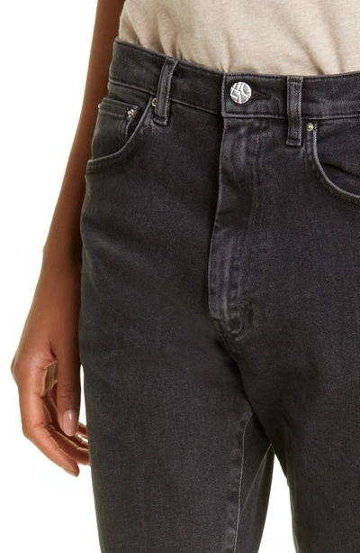 Totême Toteme Twisted Seam High Waist Straight Leg Jeans In Grey Wash