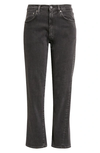 Shop Totême Twisted Seam High Waist Straight Leg Jeans In Grey Wash