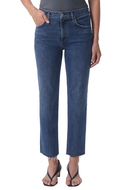 Shop Agolde Kye Ankle Straight Leg Organic Cotton Jeans In Mirage
