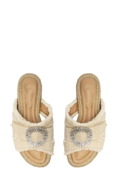 Shop Alexandre Birman Madelina Crystal Brooch Slide Sandal In Natural