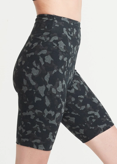 Shop Yummie Mel Shaping Biker Short In Heather Charcoal Camo