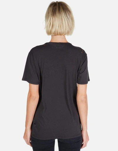 Lauren Moshi Wolf Cracked Lightning Bolt Tee In Onyx