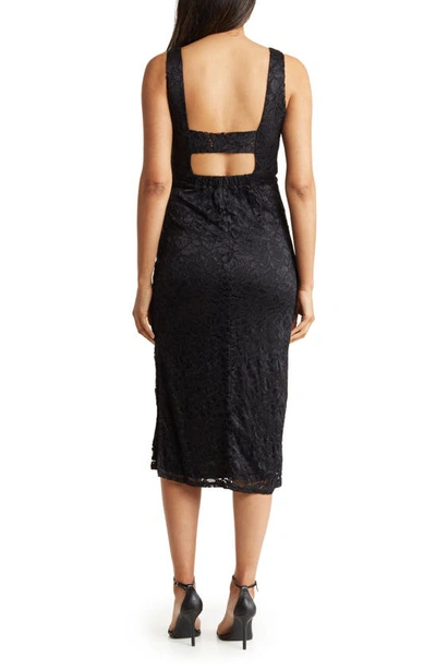 Shop Sam Edelman Lace Sleeveless Midi Dress In Black