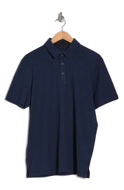 Shop 14th & Union Short Sleeve Slub Polo In Navy Iris