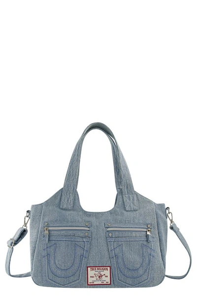 Shop True Religion Brand Jeans Horseshoe Stitch Tote In Denim