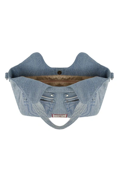 Shop True Religion Brand Jeans Horseshoe Stitch Tote In Denim