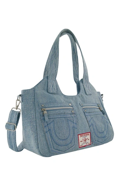 Shop True Religion Brand Jeans Horseshoe Stitch Tote In Denim