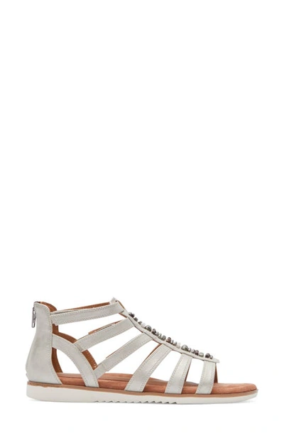 Shop Rockport Cobb Hill Zion Beaded Gladiator Sandal In Pewter