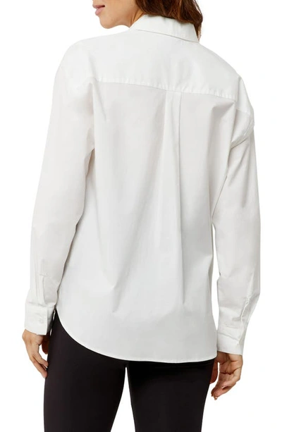 Shop A Pea In The Pod Long Sleeve Boyfriend Fit Button-up Maternity Shirt In White