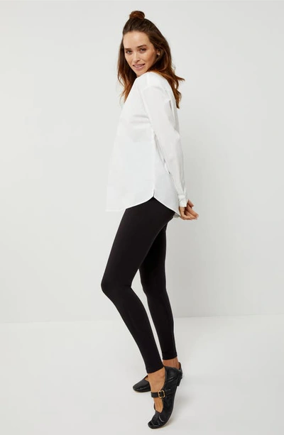 Shop A Pea In The Pod Long Sleeve Boyfriend Fit Button-up Maternity Shirt In White