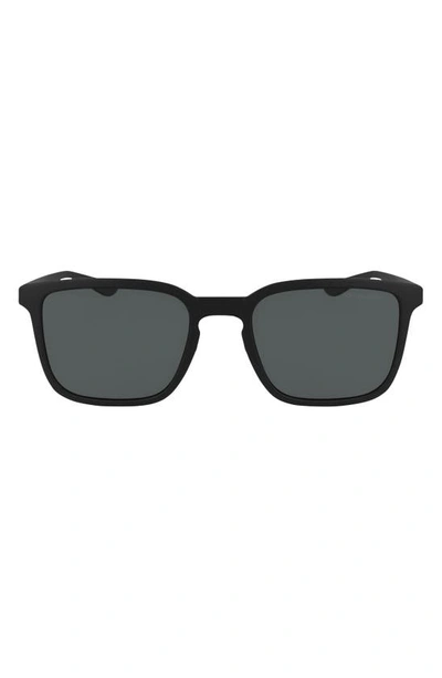 Shop Nike Circuit 55mm Polarized Square Sunglasses In Matte Black/ Silver/ Polar Gr
