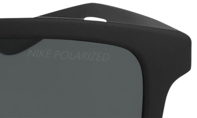 Shop Nike Circuit 55mm Polarized Square Sunglasses In Matte Black/ Silver/ Polar Gr