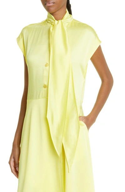 Shop Stella Mccartney Waterfall Asymmetric Hem Satin Shirtdress In 8485 Multicolor 8485