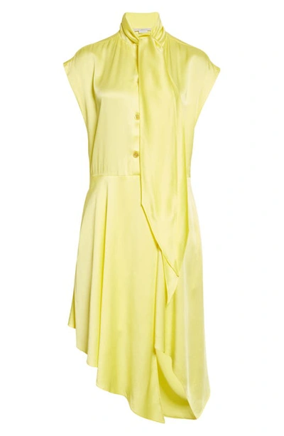 Shop Stella Mccartney Waterfall Asymmetric Hem Satin Shirtdress In 8485 Multicolor 8485