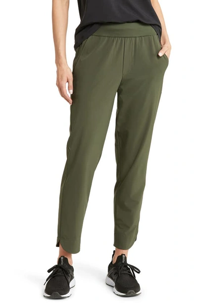 Shop Zella Getaway Ankle Pocket Pants In Green Tactical