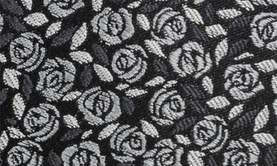 Shop Wrk W.r.k Floral Silk Tie In Charcoal