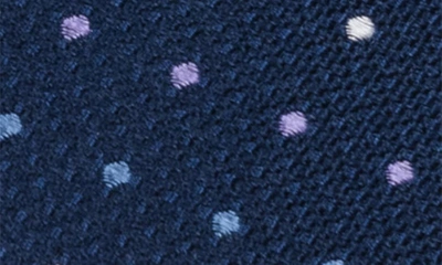 Wrk Multi Dot Silk Tie In Navy