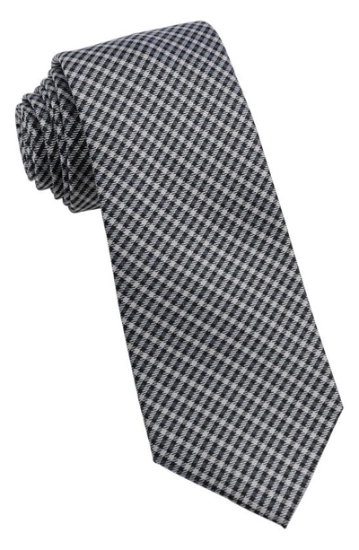 Shop Wrk Plaid Silk Tie In Black