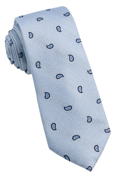 Shop Wrk Paisley Silk Tie In Light Blue