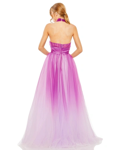 Shop Mac Duggal Cross Front Ombre Gown In Purple Ombre