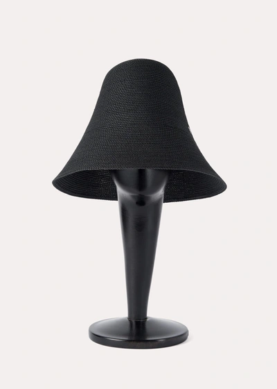 Shop Totême Woven Paper Straw Hat Black