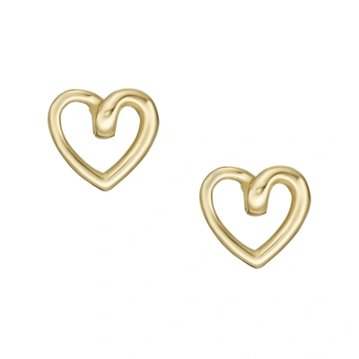 Fossil Women's Gold-tone Stainless Steel Stud Earrings In Gold