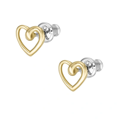 Fossil Women's Gold-tone Stainless Steel Stud Earrings In Gold