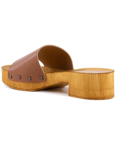 Shop Seychelles Marine Layer Leather Wood Sandal In Brown
