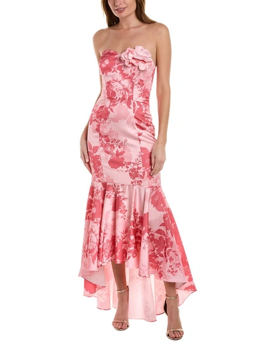 Shop Marchesa Notte Satin Gown In Pink
