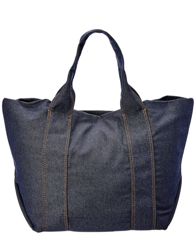 Shop See By Chloé Laetizia Canvas & Leather Tote In Blue