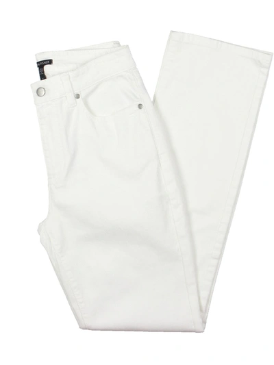 Shop Eileen Fisher Womens Organic Cotton Solid Straight Leg Jeans In White