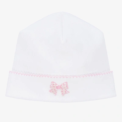 Shop Magnolia Baby Baby Girls White Gingham Bows Hat In Pink