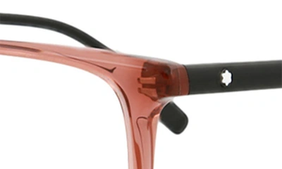 Montblanc 56mm Square Optical Glasses In Transparent Burgundy Black