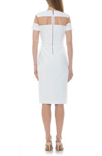 Shop Alexia Admor Everleigh Short Sleeve Midi Cocktail Dress In Ivory