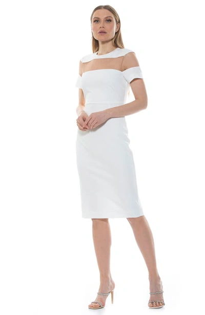 Shop Alexia Admor Everleigh Short Sleeve Midi Cocktail Dress In Ivory