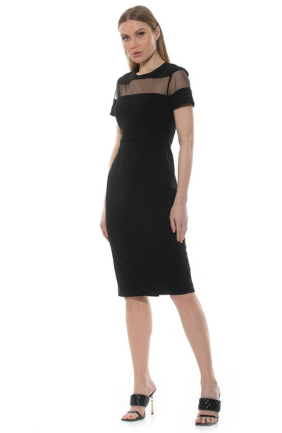 Shop Alexia Admor Everleigh Short Sleeve Midi Cocktail Dress In Black