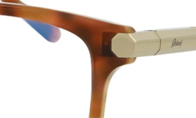 Shop Brioni 55mm  Novelty Rectangle Optical Glasses In Light Havana Transparent
