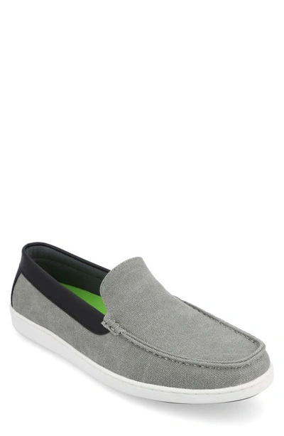 Shop Vance Co. Vance Co Corey Moc Toe Twill Loafer In Grey