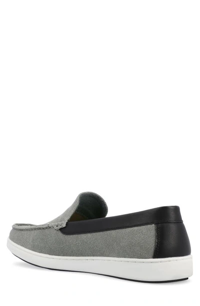 Shop Vance Co. Vance Co Corey Moc Toe Twill Loafer In Grey