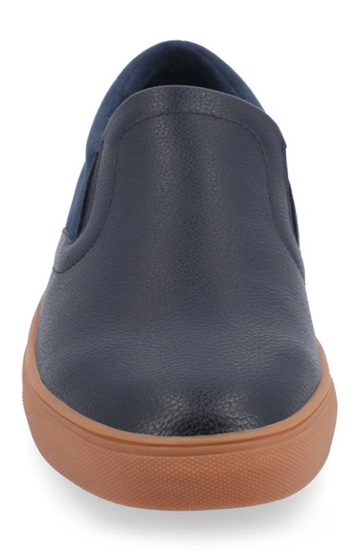 Shop Vance Co. Vance Co Wendall Vegan Leather Slip-on Sneaker In Navy