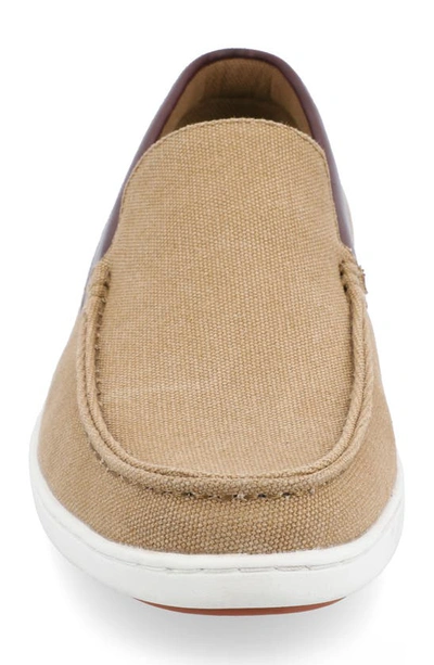 Shop Vance Co. Vance Co Corey Moc Toe Twill Loafer In Tan