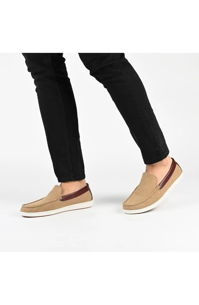 Shop Vance Co. Vance Co Corey Moc Toe Twill Loafer In Tan