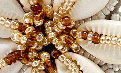Shop Adornia Sea Shell & Beaded Flower Drop Earrings In Red