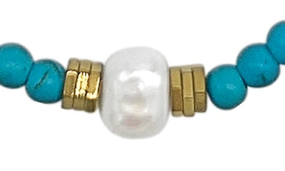 Adornia 14k Gold Plated Beaded Necklace In Turquoise