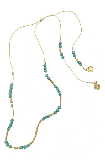 Shop Adornia 14k Gold Plated Beaded Necklace In Green