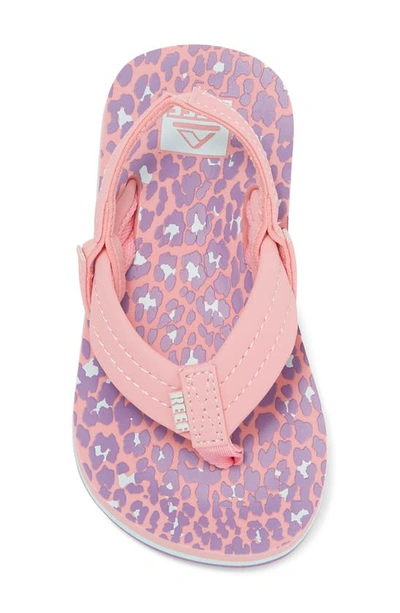 Shop Reef Kids' Little Ahi Sandal In Pink Leopard