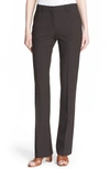Theory Max Straight-leg Stretch-wool Trousers In Dark Brown